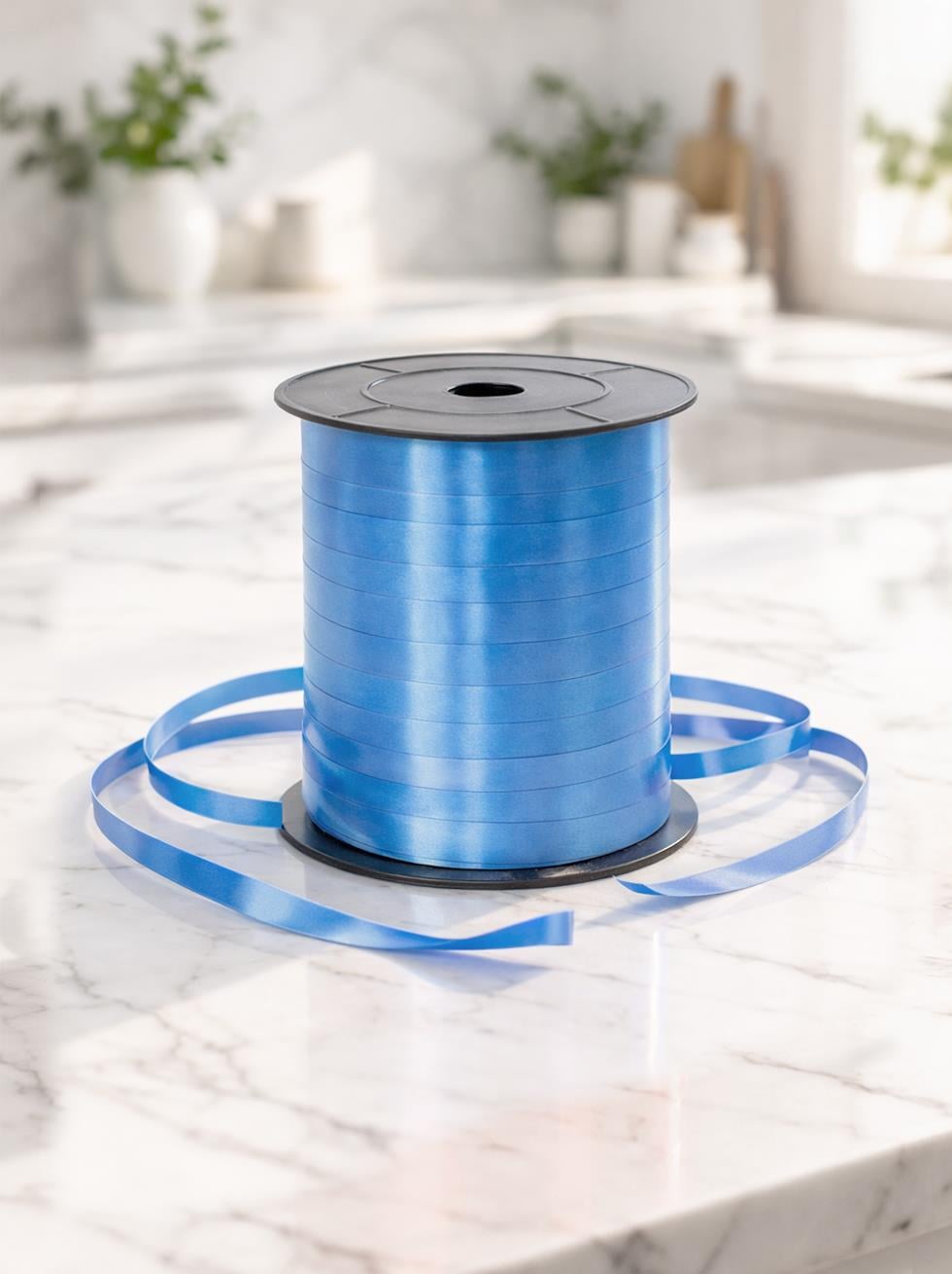 Koyu Mavi Rafya Kurdele – Hediye Paketleme Balon Bağlama Şeridi 8 mm 200 Mt