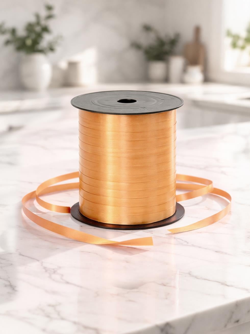 Turuncu Rafya Kurdele – Hediye Paketleme Balon Bağlama Şeridi 8 mm 200 Mt