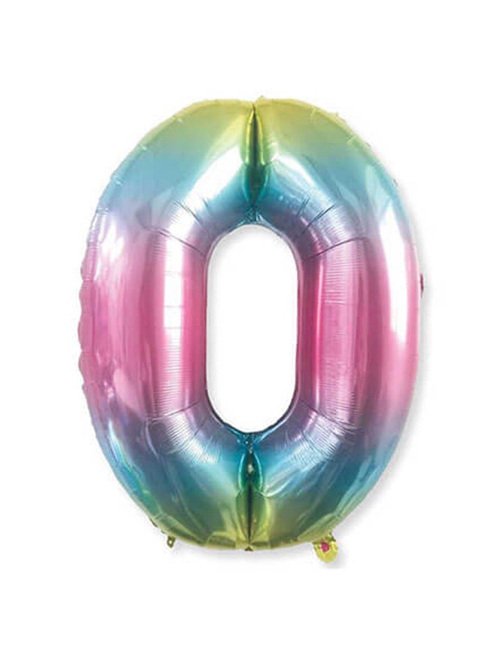 Rakam Folyo Balon 0 Gökkuşağı Renk 86 Cm - 34”