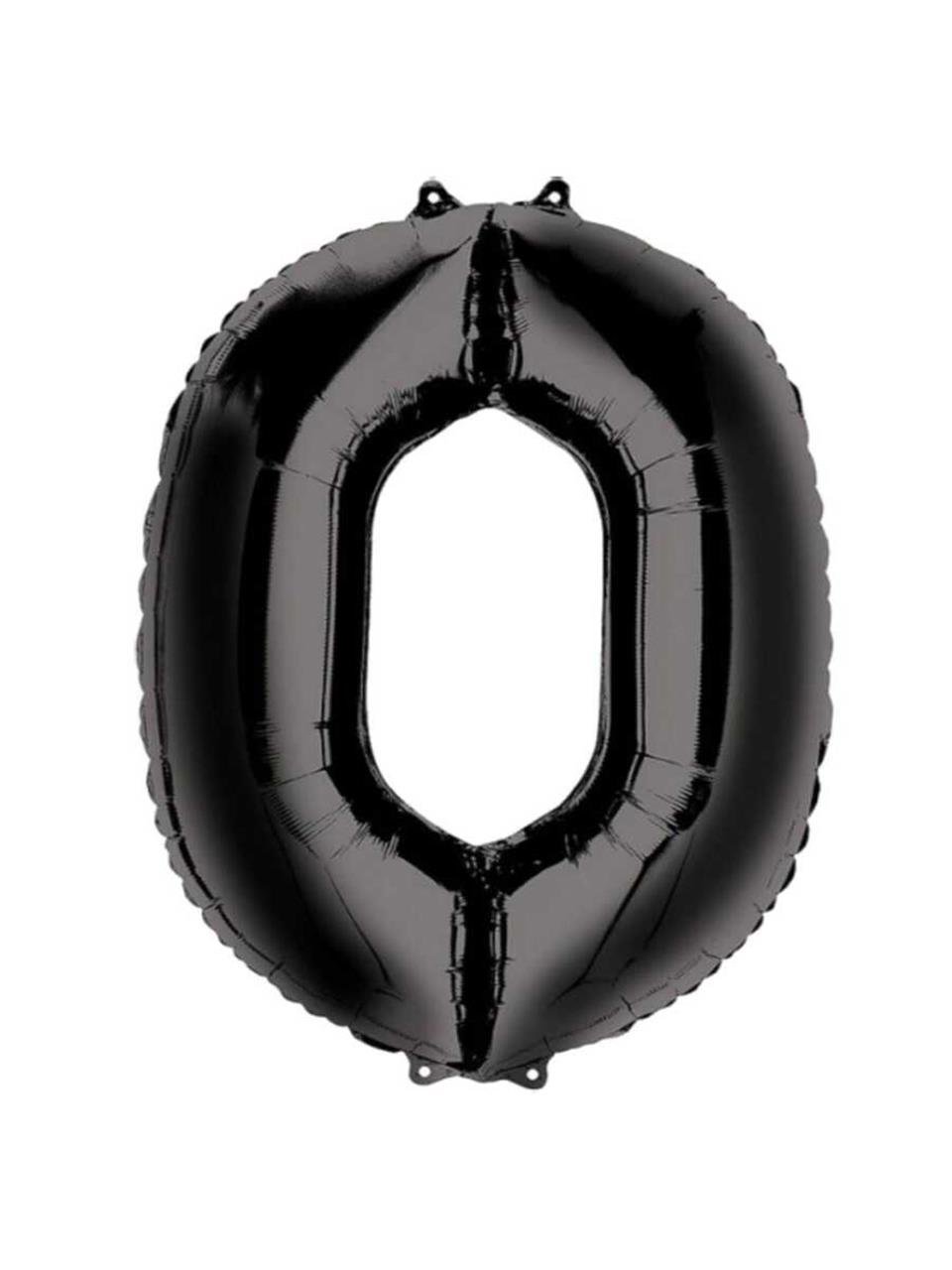 Rakam Folyo Balon 0 Rakamı Siyah 100 cm 40 inc