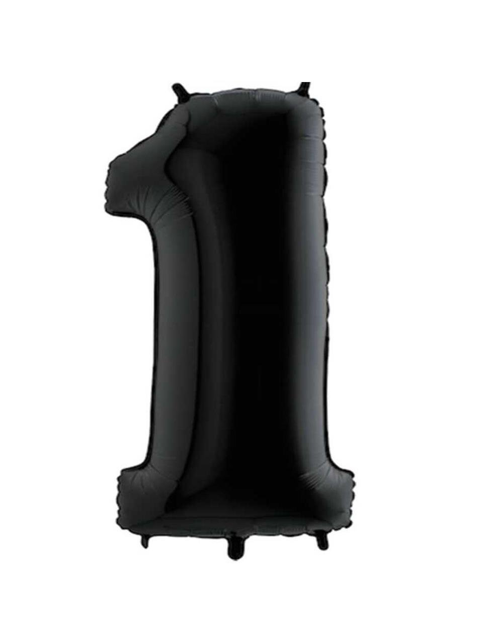 Rakam Folyo Balon 1 Rakamı Siyah 100 cm 40 inc