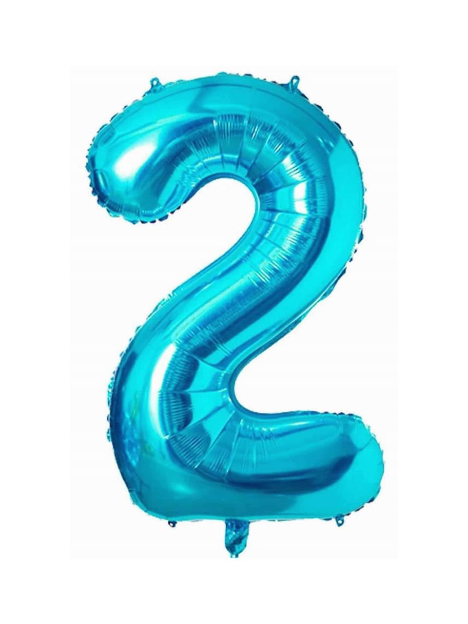 Rakam Folyo Balon 2 Mavi Renk 86 Cm - 34”
