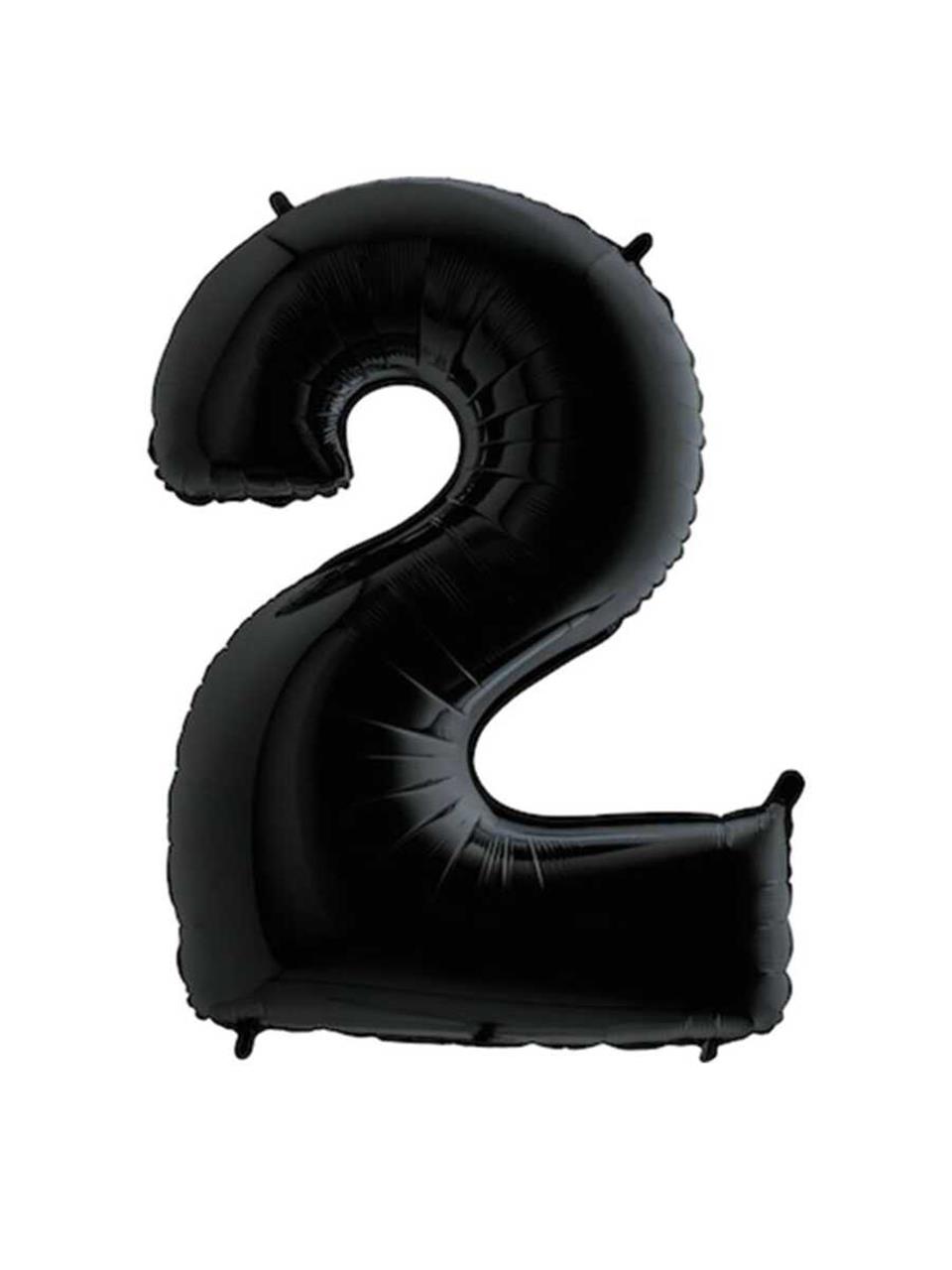 Rakam Folyo Balon 2 Rakamı Siyah 100 cm 40 inc