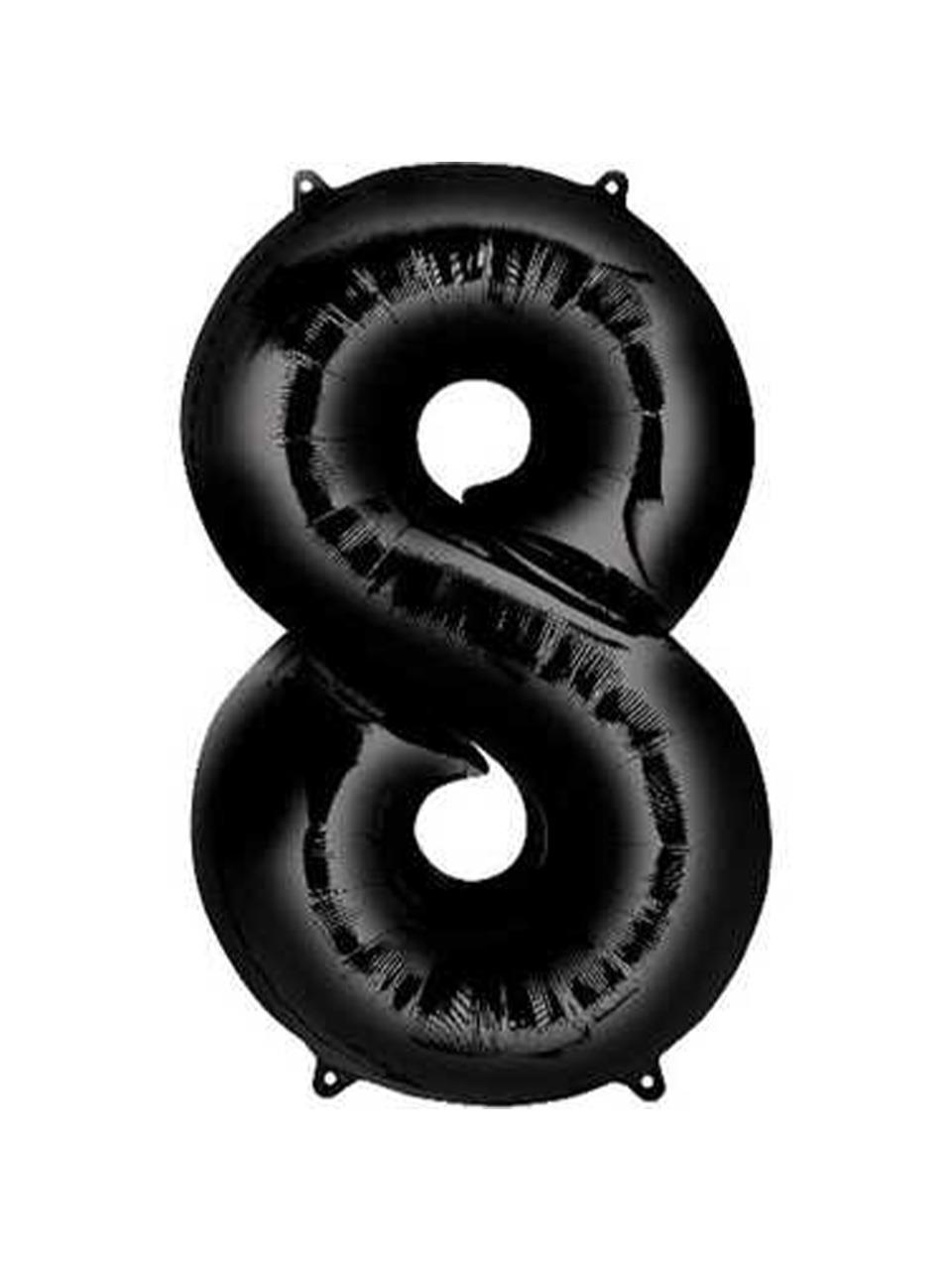 Rakam Folyo Balon 8 Rakamı Siyah 100 cm 40 inc