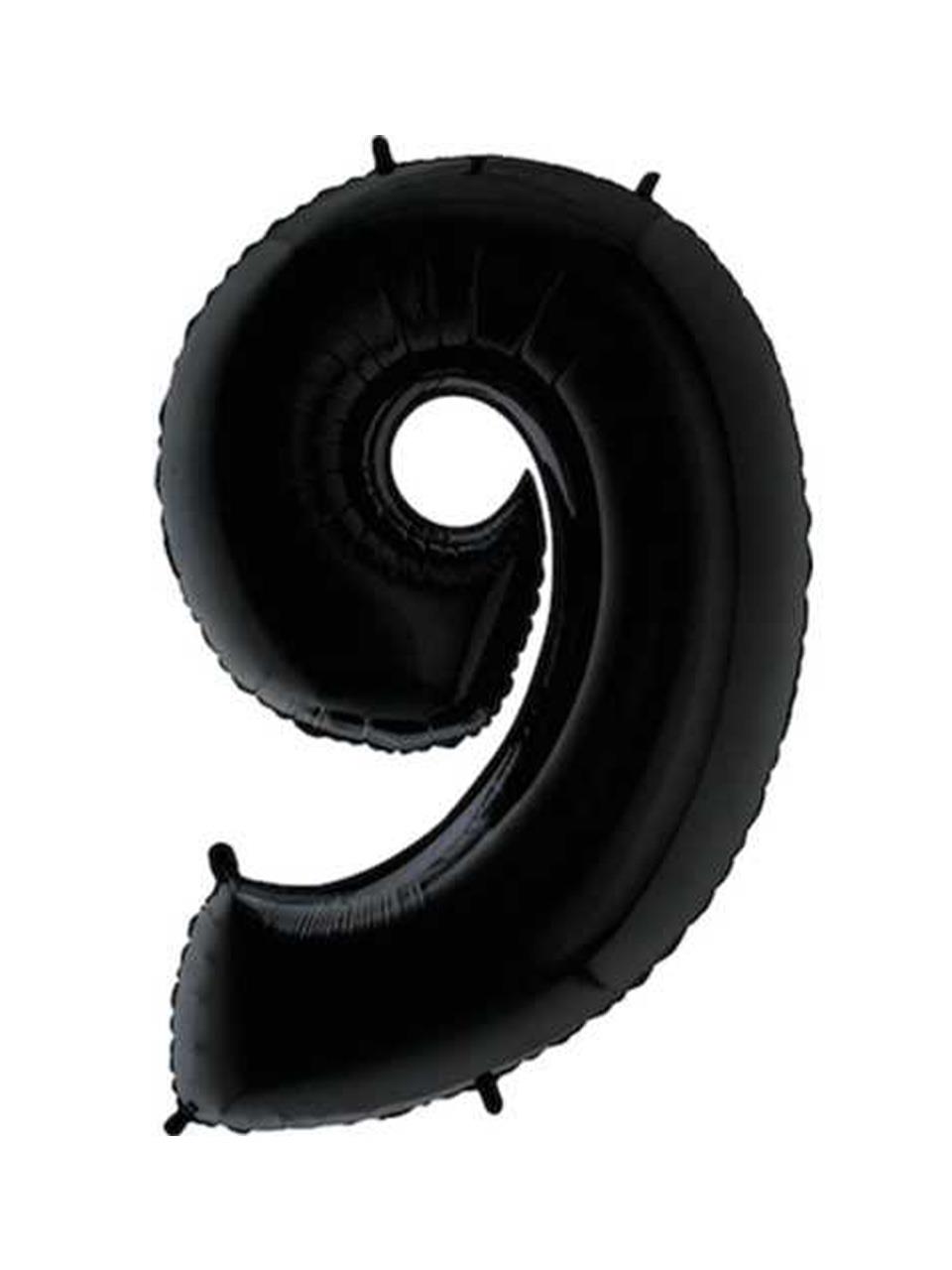 Rakam Folyo Balon 9 Rakamı Siyah 100 cm 40 inc