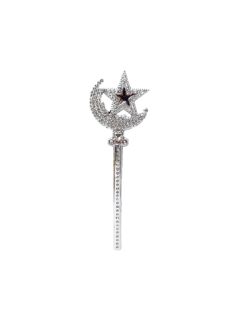 Ramazan Temalı Ay Yıldız Dekoratif Palstik Çubuk – Gümüş 18 cm 6lı