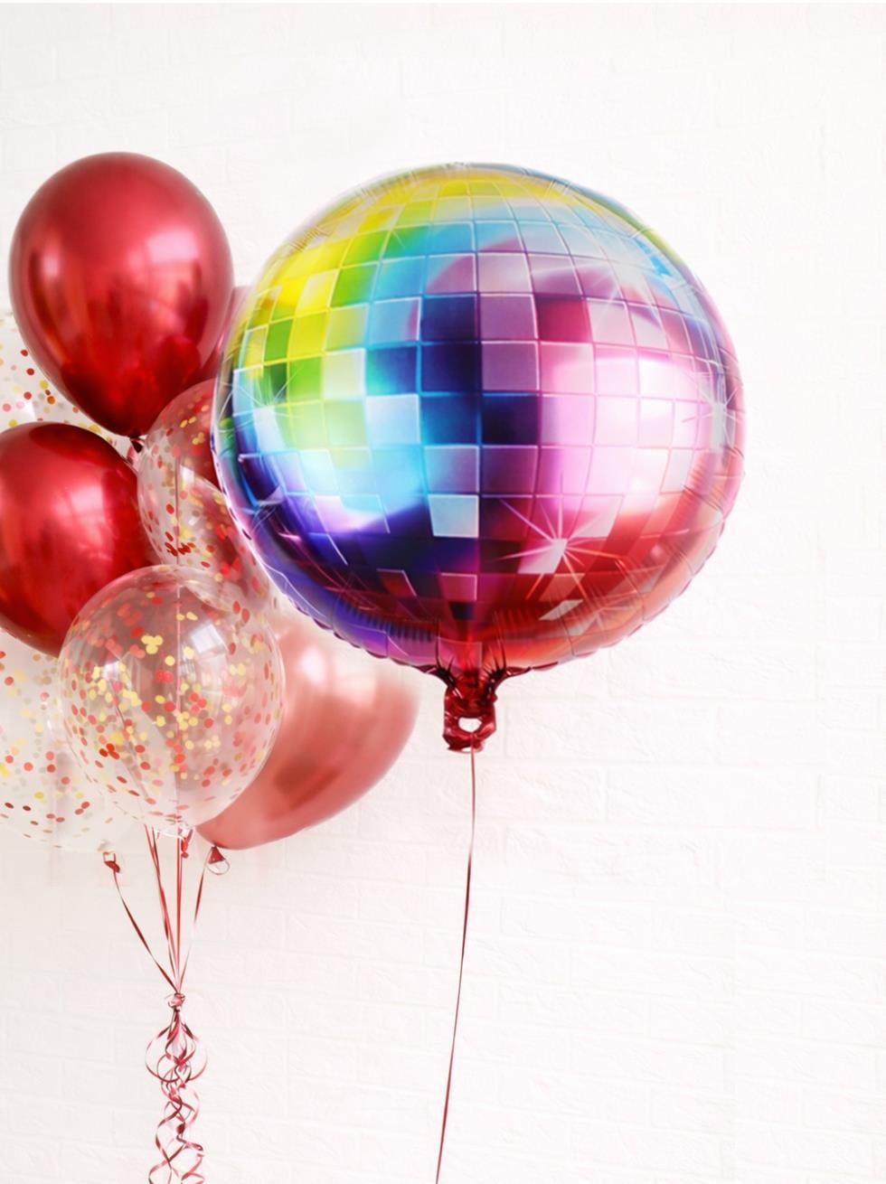 Renkli Disko Topu Folyo Balon Parti Balonu 60 cm