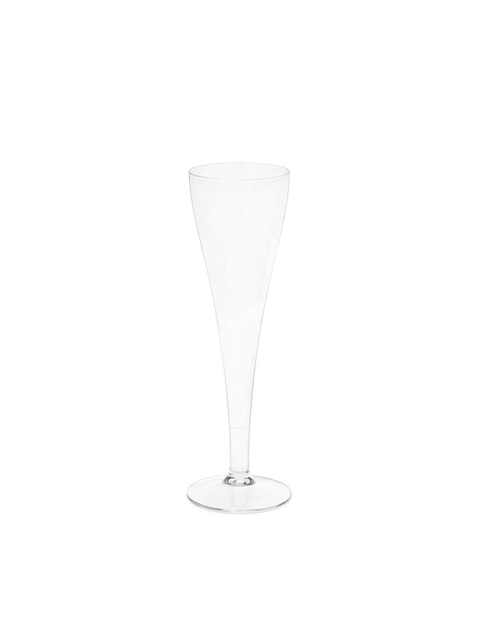 Mika Plastik Şampanya Bardağı - Flüt Kadeh Şeffaf 120 ml 6lı