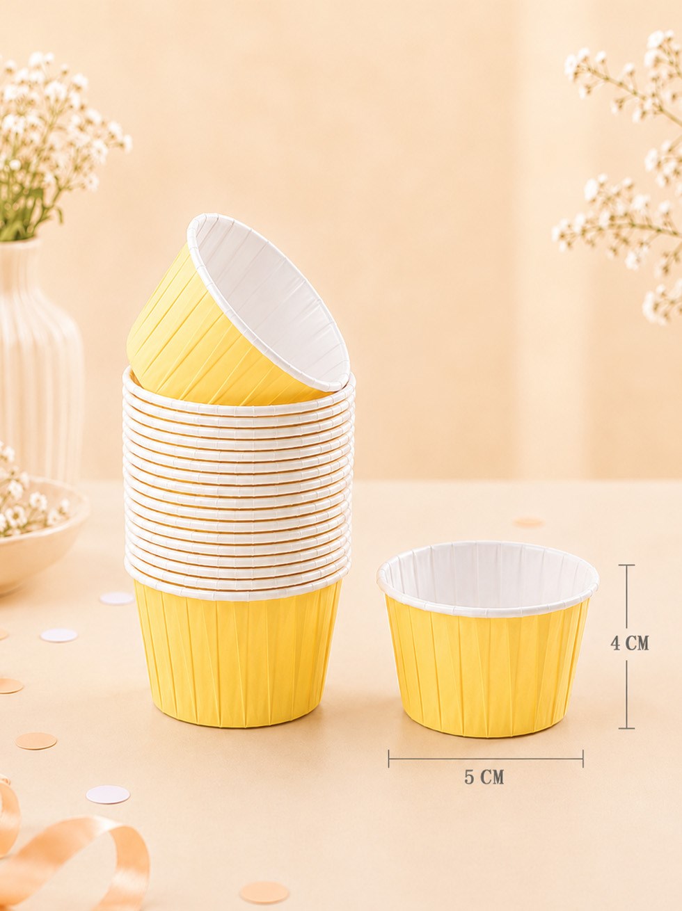 Sarı Cupcake Muffin Kapsülü – Kek Sunum Kalıbı 50li 