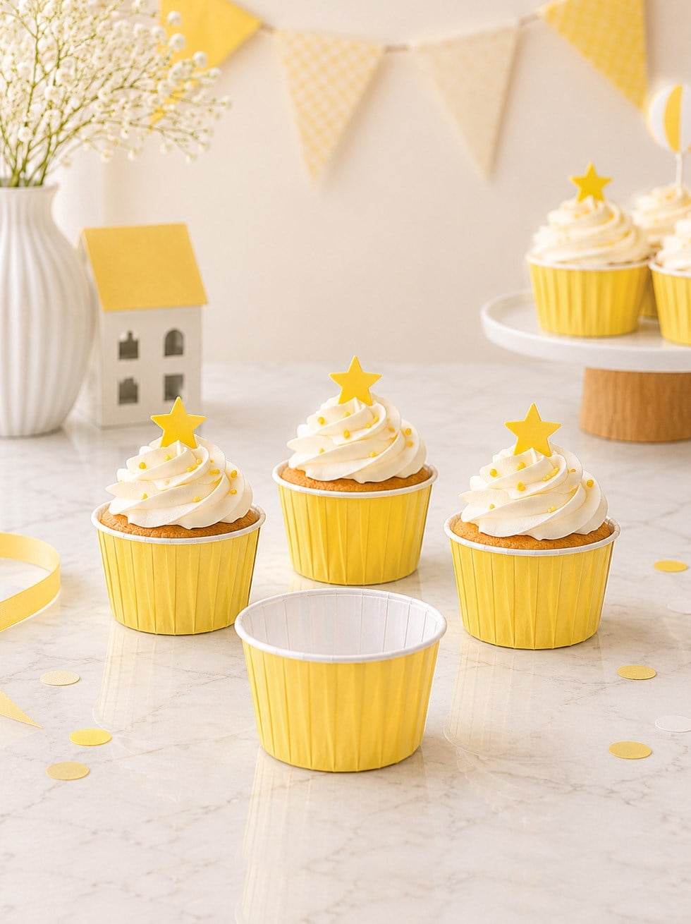 Sarı Cupcake Muffin Kapsülü – Kek Sunum Kalıbı 50li 