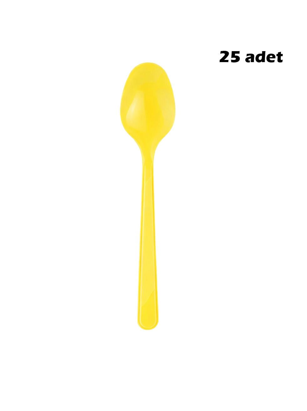 Plastik Kaşık Sarı 25li