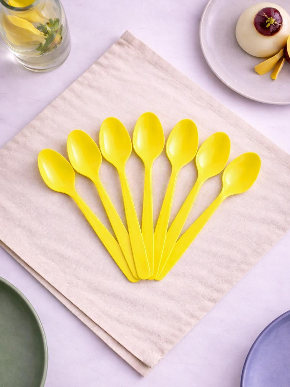 Plastik Kaşık Sarı 25li