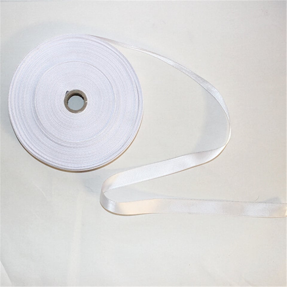 Saten Kurdele 2Cm 100mt Düz Bobin Beyaz