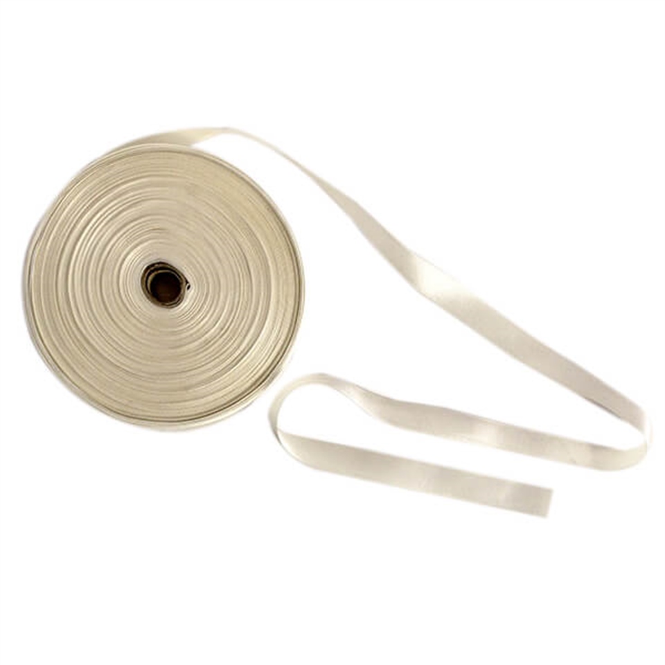 Saten Kurdele 2Cm 100mt Düz Bobin Krem