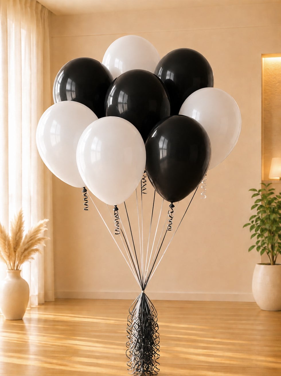 Siyah Beyaz Balon 10'lu 12” - Düz Renk Balon | Parti Adresi