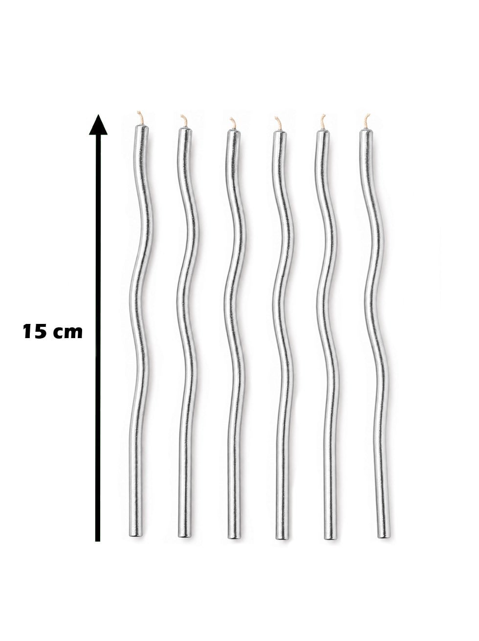 Spiral Pasta Mumu Gümüş 15 cm 6lı