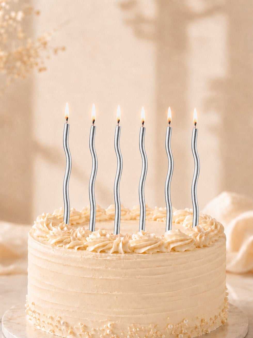 Spiral Pasta Mumu Gümüş 15 cm 6lı