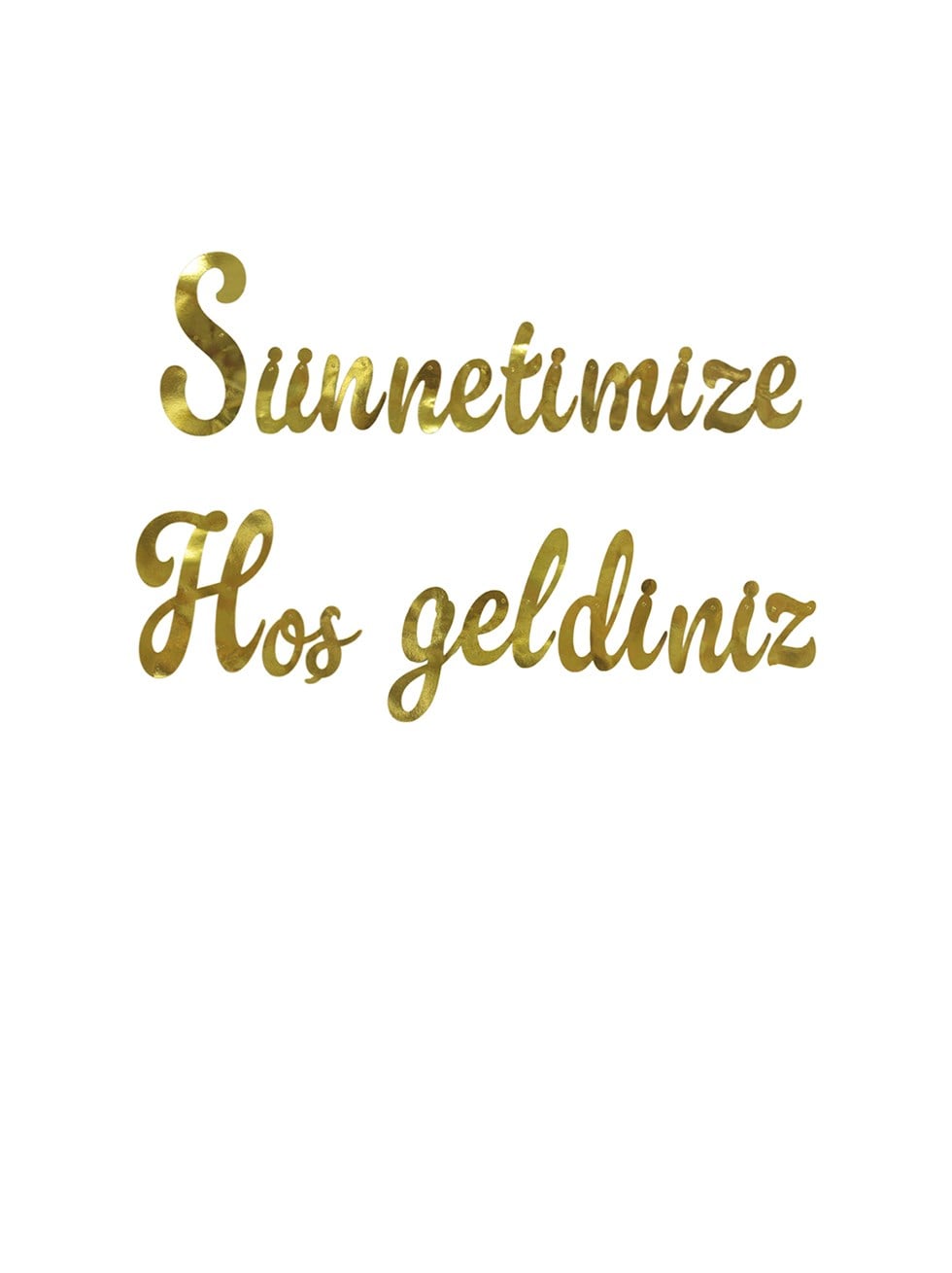 Sünnetimize Hoş Geldiniz Yazılı Kaligrafi Banner Altın