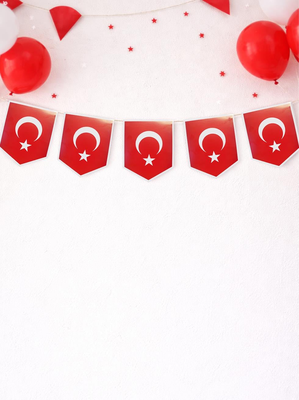 Türk Bayraklı Flama Banner Süsü  – Milli Bayram Okul Sınıf Süsleme