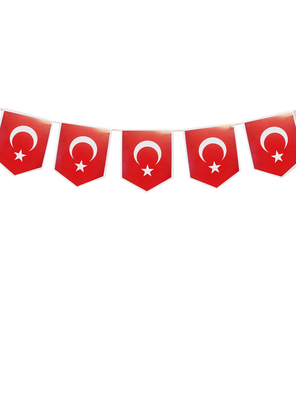 Türk Bayraklı Flama Banner Süsü  – Milli Bayram Okul Sınıf Süsleme