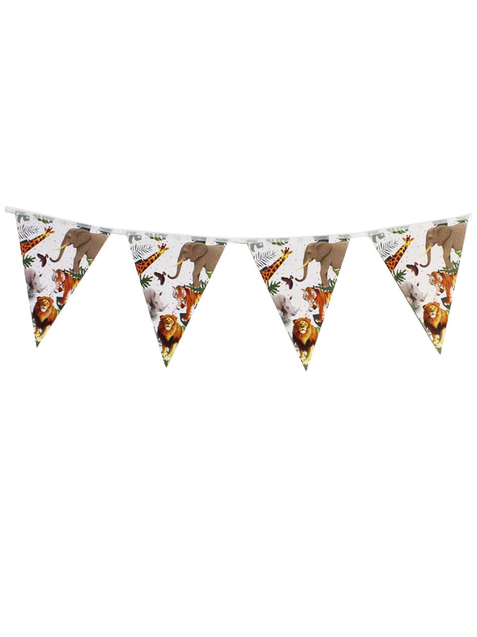 Wild Safari Temalı Flama Bayrak Asılabilir Doğum Günü Süsü