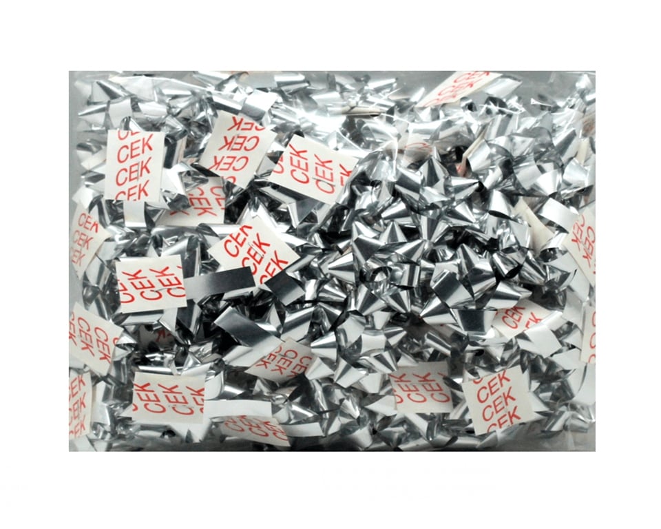 Yapışkanlı Yıldız Gümüş Metalik Poşetli 100Lü