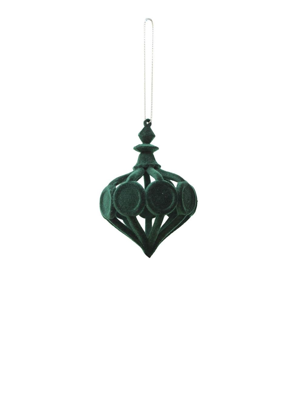 Yeşil Kadife Ramazan Kandil Figürlü Sarkıt Dekor 11 cm