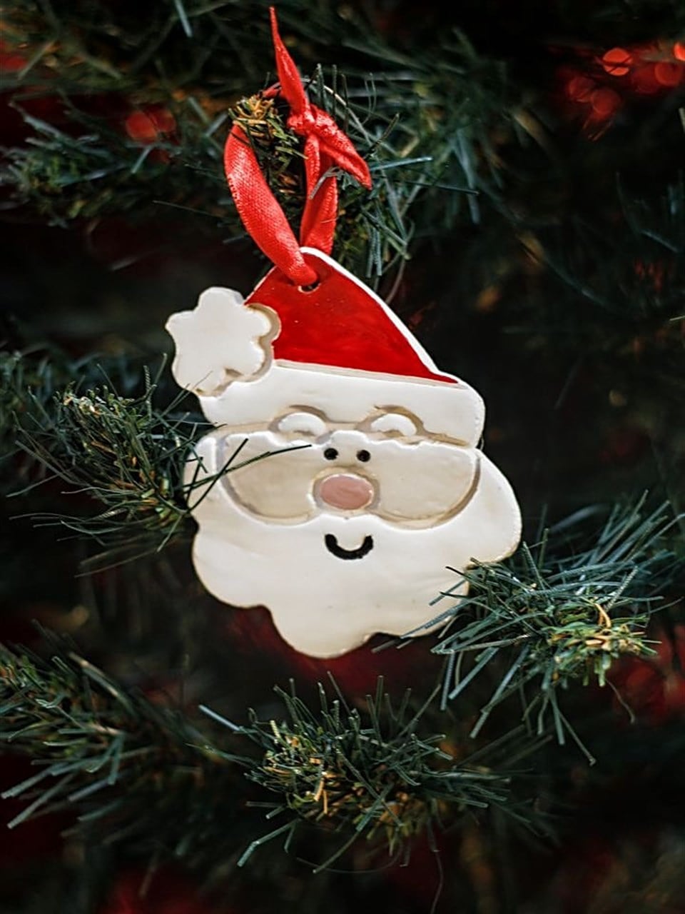 Yılbaşı Ağaç Süsü Seramik Noel Baba 6 Cm