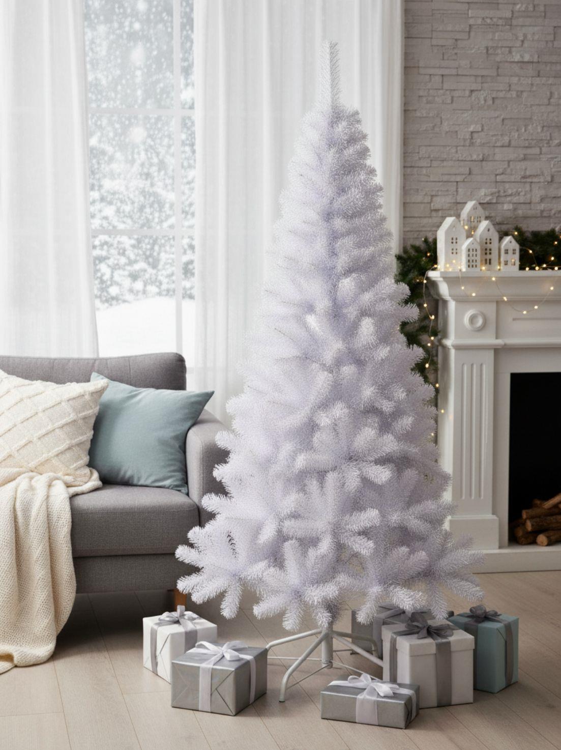 Yılbaşı Çam Ağacı Beyaz Renk 210 Cm