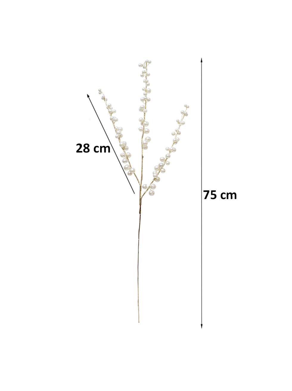 Yılbaşı Dekoru Altın Gövdeli İncili Dekoratif Süs Dalı 75 cm