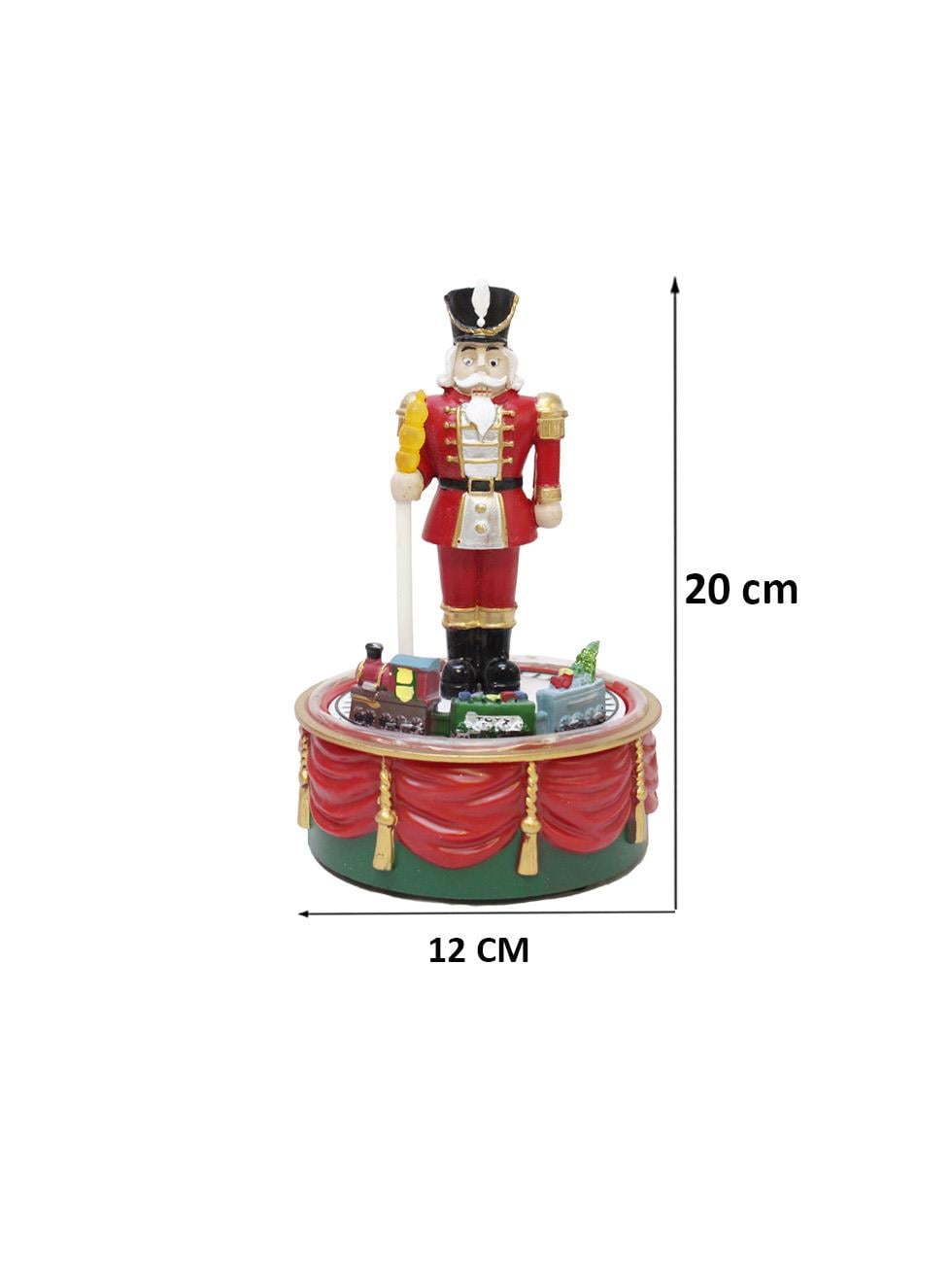 Yılbaşı Hediyelik Dekor Süsü Hareketli Işıklı Müzikli Fındıkkıran 20 cm