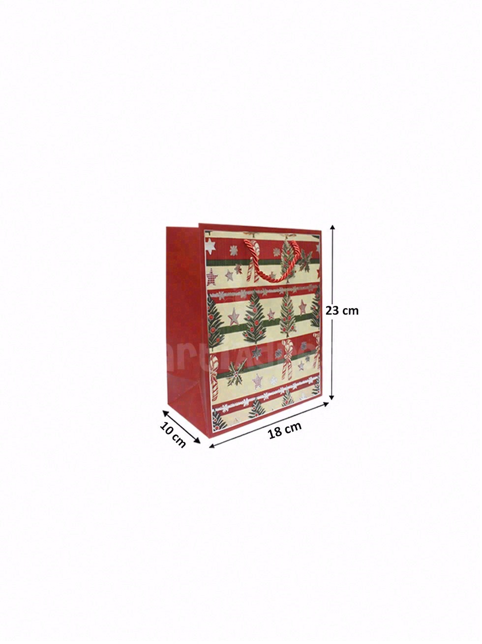 Yılbaşı Temalı Karton Hediye Çantası – Alışveriş Çantası 18x23x10 cm 12li