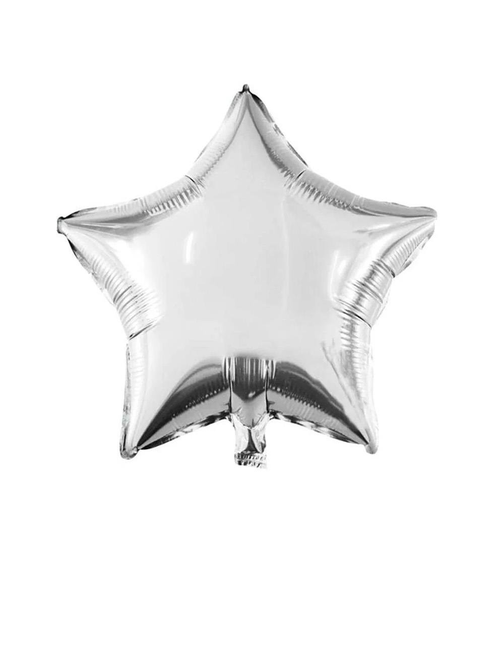 Yıldız Folyo Balon Doğum Günü Parti Balonu Gümüş 18 inc- 45 cm
