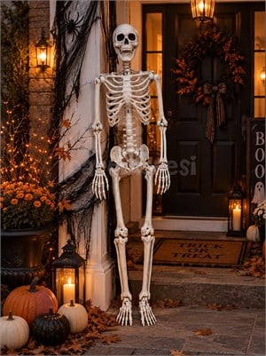  Cadılar Bayramı Büyük İskelet Dekor 165 cm – Halloween Parti ve Ev Süsü 165 cm