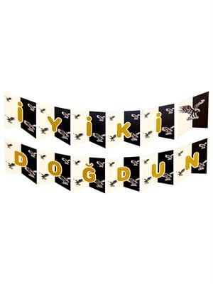 Beşiktaş Temalı İyi ki Doğdun Yazı Banner Asılabilir Doğum Günü Süsü