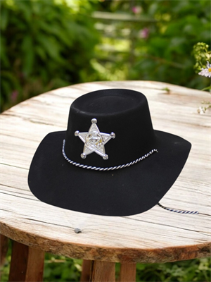 Şerif Kovboy Şapka Parti Aksesuarı Siyah
