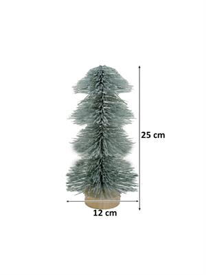 Mini Yılbaşı Ağacı Karlı Fırça Dallı Dekoratif Çam Ağacı 25 cm