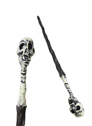 Cadılar Bayramı Kuru Kafa Büyücü Asası Halloween Parti Kostüm Aksesuarı 45 cm