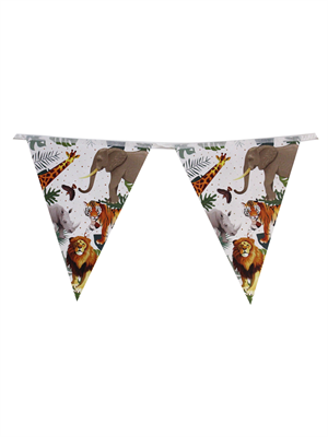 Wild Safari Temalı Flama Bayrak Asılabilir Doğum Günü Süsü