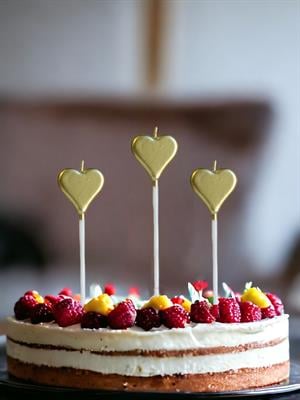 Kalp Pasta Mumu Metalik Gold 3lü