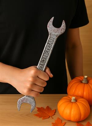 Cadılar Bayramı Dekoru Kanlı İngiliz Anahtarı Halloween Parti Kostüm Aksesuarı 