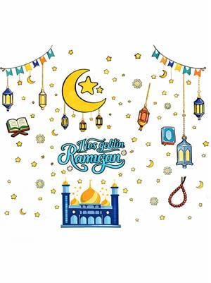 Ramazan Temalı Çift Taraflı Sticker Seti 151 Parça