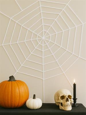 Cadılar Bayramı Dekoratif Örümcek Ağı Beyaz Halloween Parti Dekorasyonu 1x1