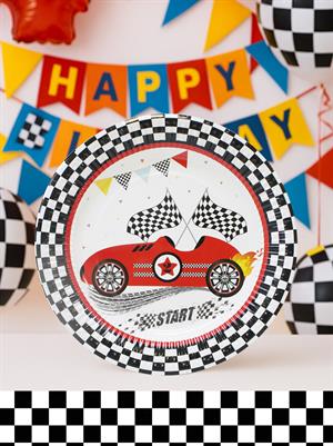 Yarış Arabaları Temalı Tabak Karton Doğum Günü Tabağı 8li