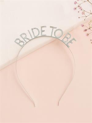 Bride To Be Taç Taşlı Metal Bekarlığa Veda Parti Tacı Gümüş