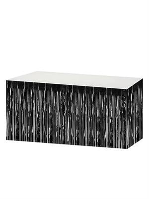 Metalize Parti Masa Eteği Masa Süsü Siyah