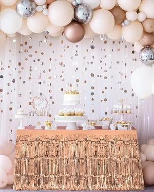 Metalize Parti Masa Eteği Masa Süsü Rose Gold