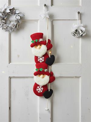 Yılbaşı Dekor Süsü İpe Tırmanan Noel Baba Asılabilir Dekoratif Süs 56 cm