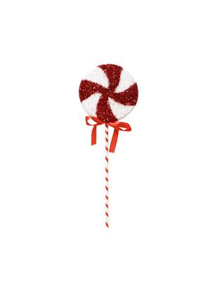 Yılbaşı Ağaç Süsü Dekoratif Simli Lolipop Şeker 45 cm