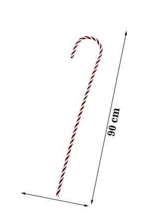 Yılbaşı Ağaç Süsü Baston Şeker Figürlü Dekoratif Süs Kırmızı 79 cm